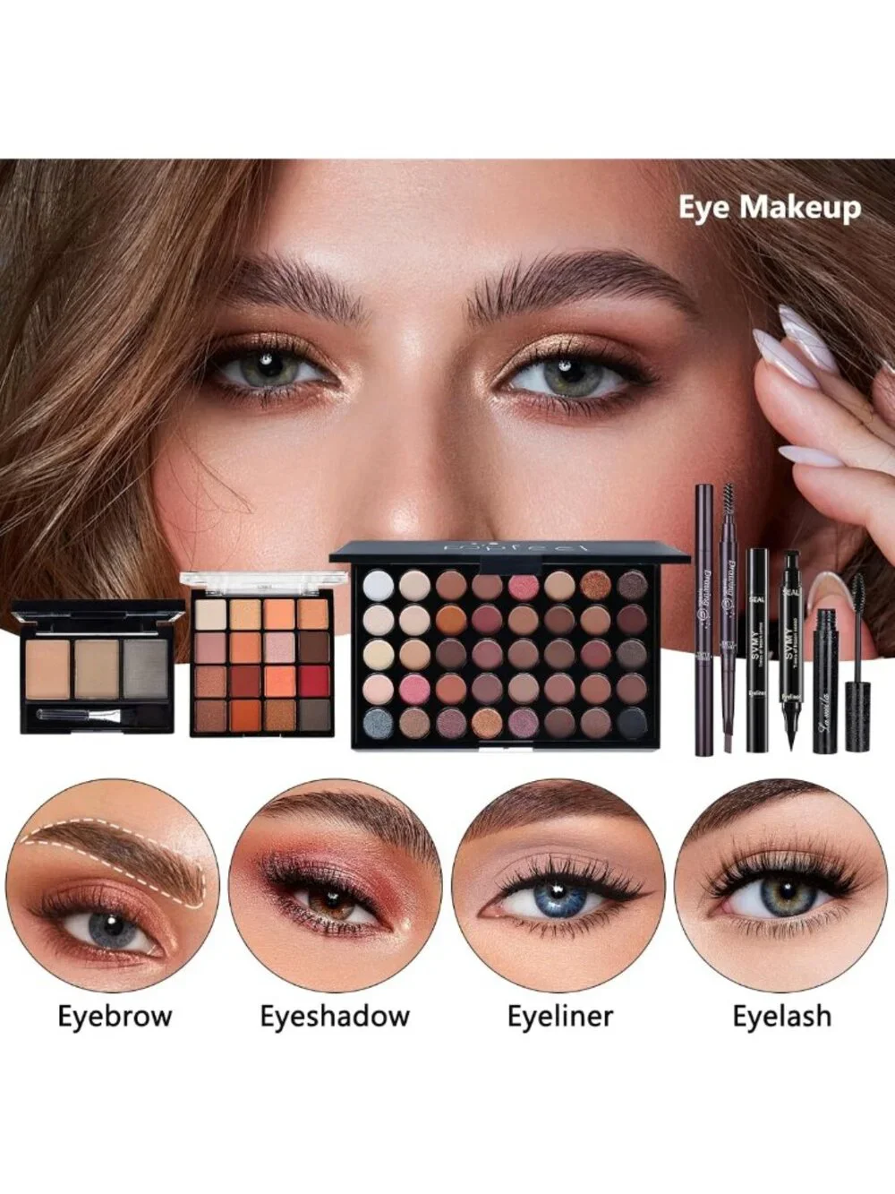 Complete Makeup Kit for Women - Essential Gift Set with Foundation, Eyeshadow